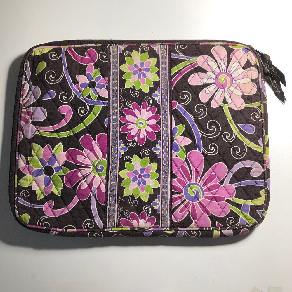 Vera Bradley Brown and Purple Laptop Bag Quilted Design - Picture 3 of 5